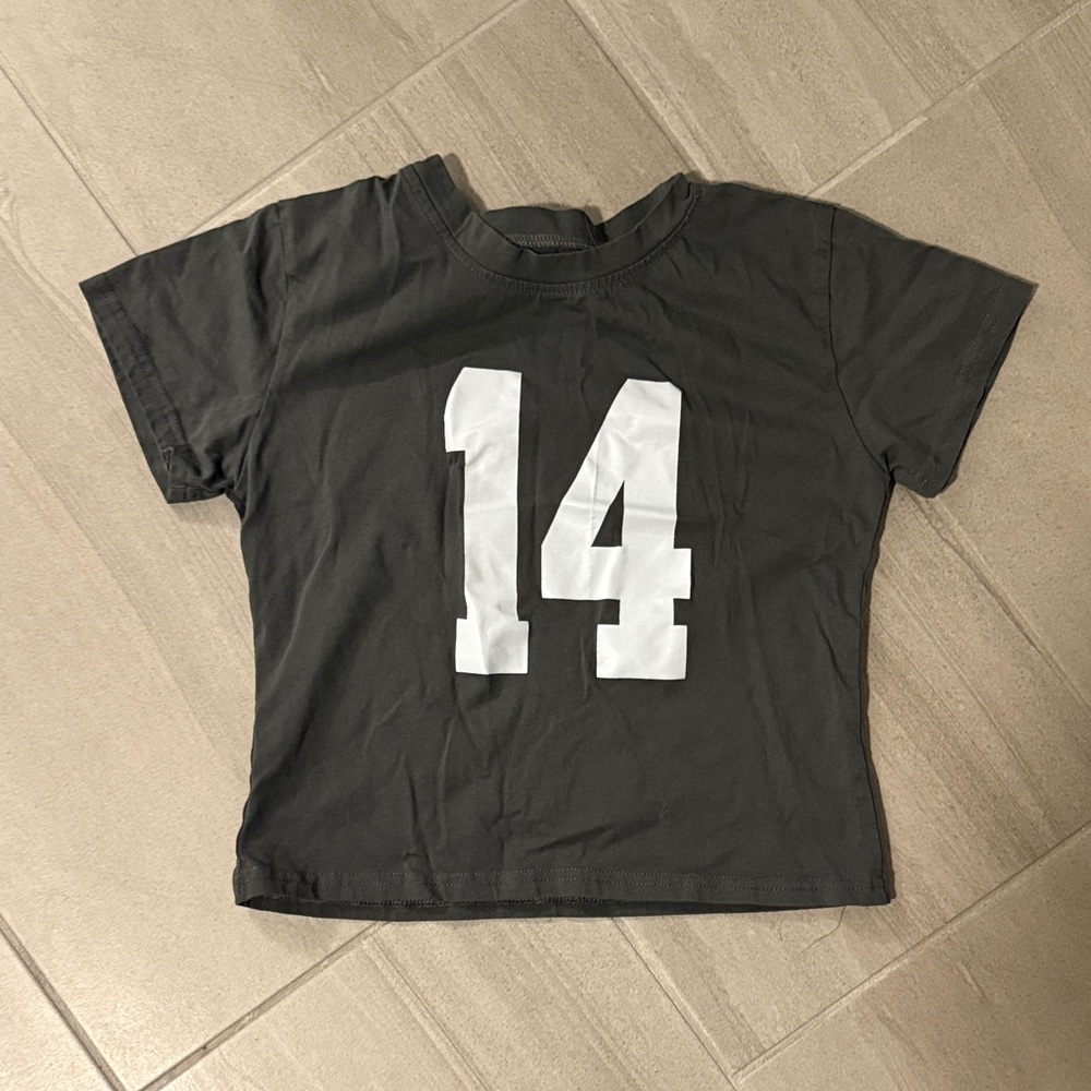 Gray T-Shirt with White Number 14